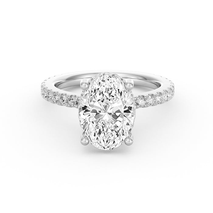 Avery | 3ct Oval Cut Pavé Band Engagement Ring