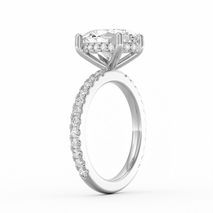 Avery | 3ct Oval Cut Pavé Band Engagement Ring