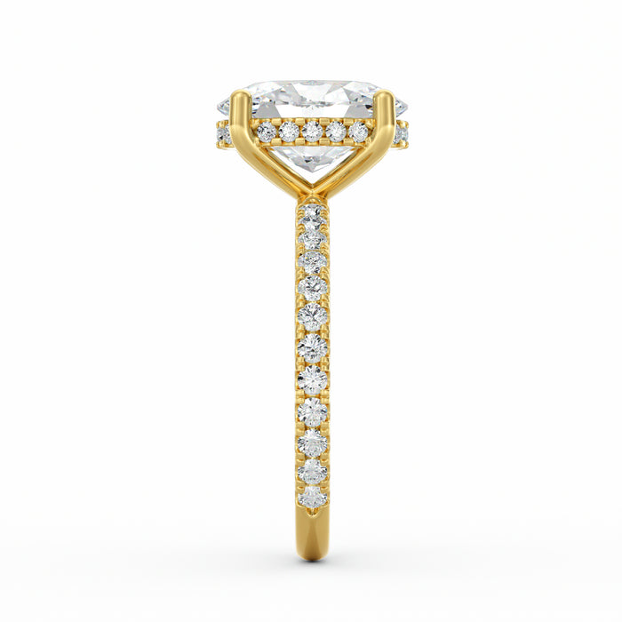 Avery | 3ct Oval Cut Pavé Band Engagement Ring
