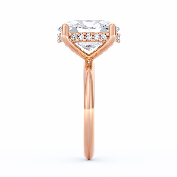 Sienna | 4ct Oval Cut Hidden Halo Engagement Ring