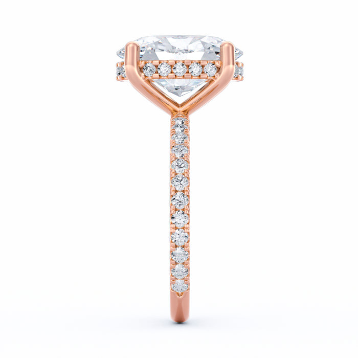 Avery | 4ct Oval Cut Pavé Band Engagement Ring