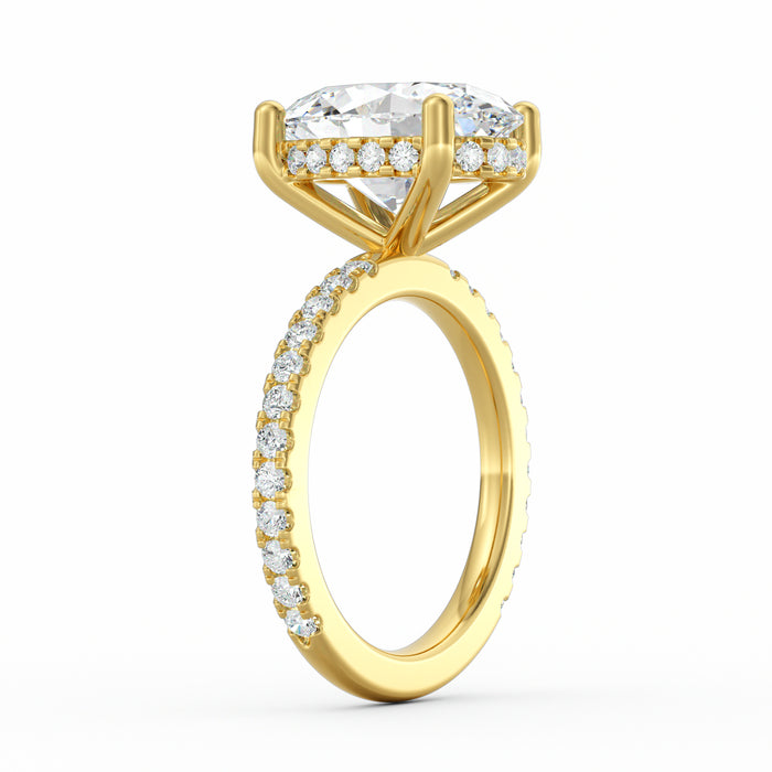 Avery | 4ct Oval Cut Pavé Band Engagement Ring