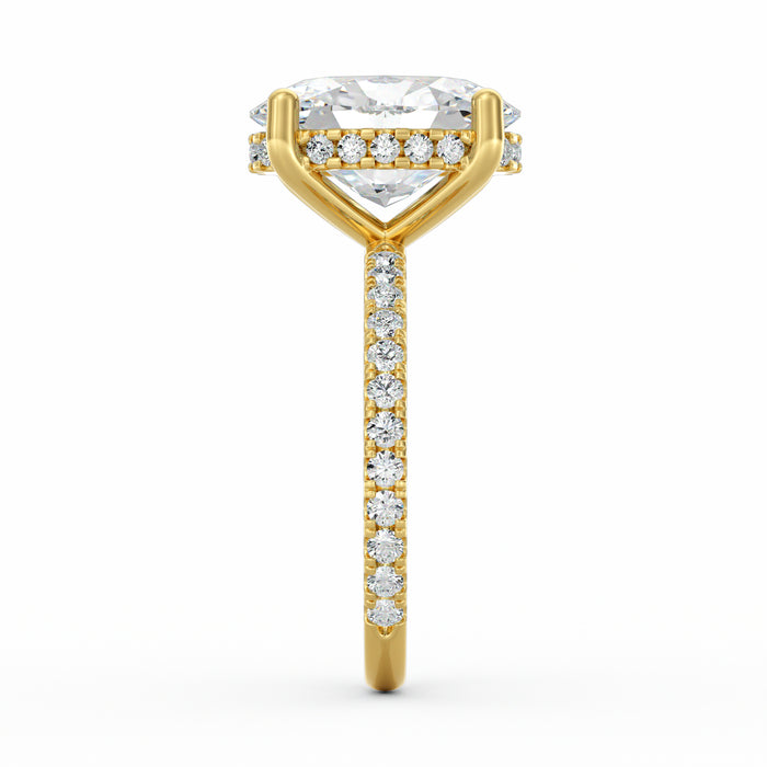 Avery | 4ct Oval Cut Pavé Band Engagement Ring