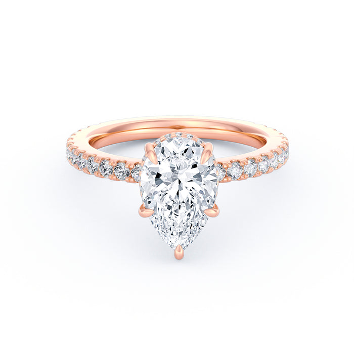 Avery | 2ct Pear Cut Pavé Band Engagement Ring