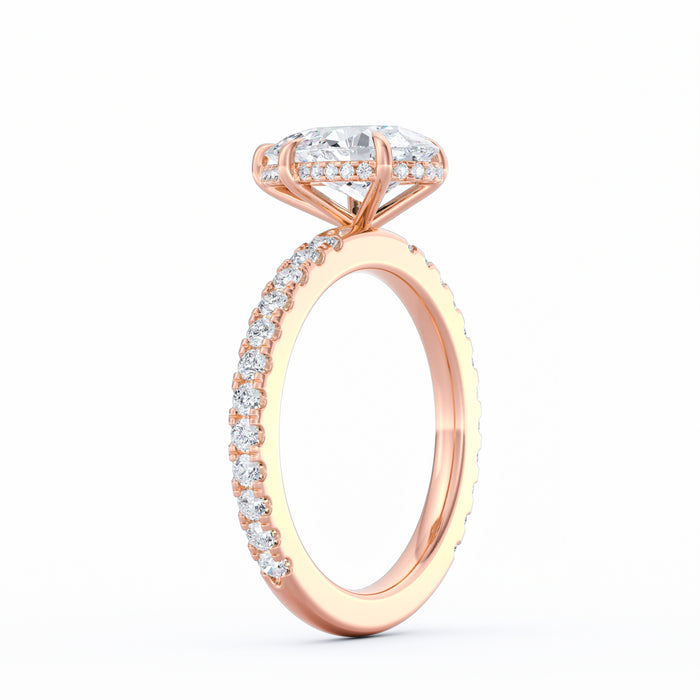 Avery | 2ct Pear Cut Pavé Band Engagement Ring