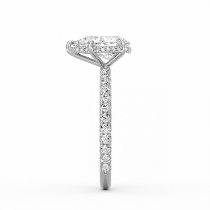 Avery | 2ct Pear Cut Pavé Band Engagement Ring