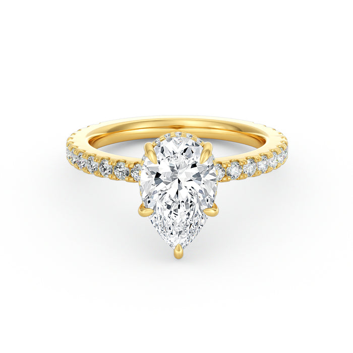 Avery | 2ct Pear Cut Pavé Band Engagement Ring
