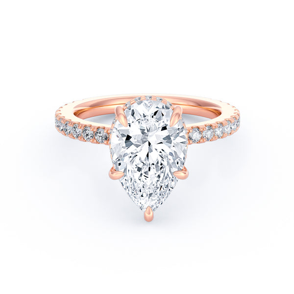Avery | 3ct Pear Cut Pavé Band Engagement Ring alternate