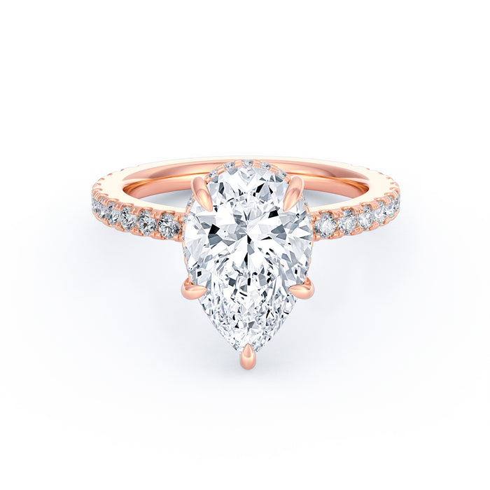Avery | 3ct Pear Cut Pavé Band Engagement Ring