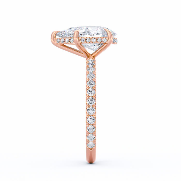 Avery | 3ct Pear Cut Pavé Band Engagement Ring