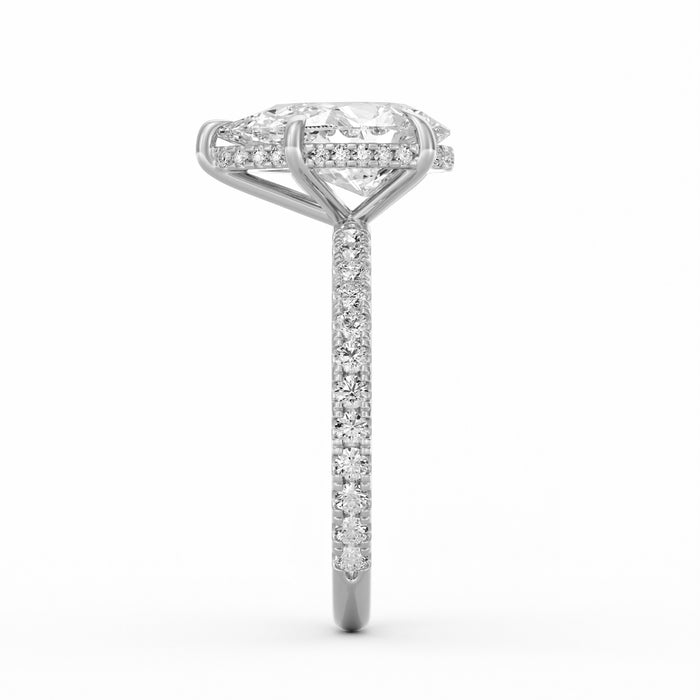 Avery | 3ct Pear Cut Pavé Band Engagement Ring