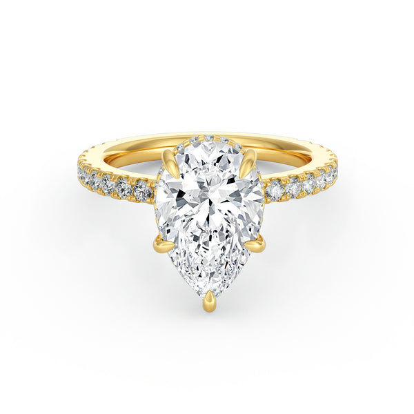 Avery | 3ct Pear Cut Pavé Band Engagement Ring