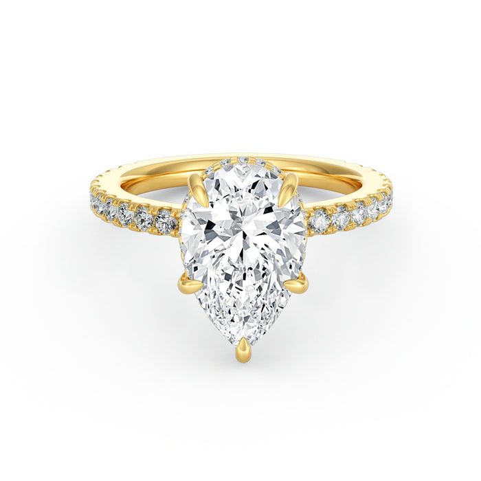 Avery | 3ct Pear Cut Pavé Band Engagement Ring