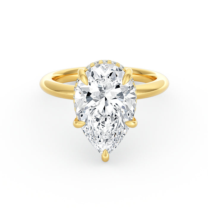 Sienna | 4ct Pear Cut Hidden Halo Engagement Ring