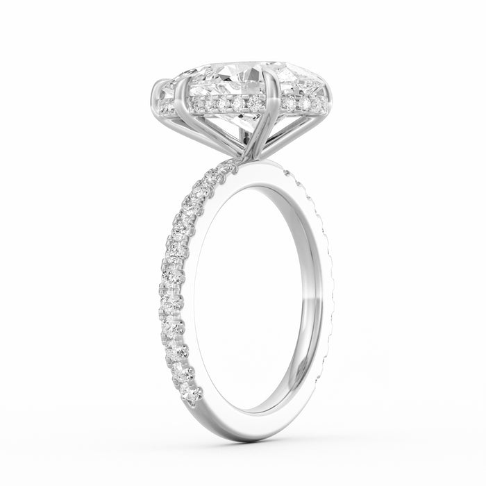 Avery | 4ct Pear Cut Pavé Band Engagement Ring