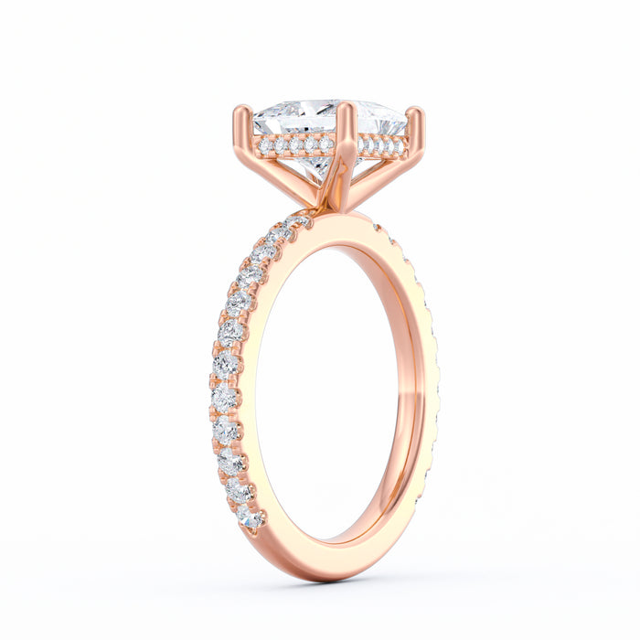 Avery | 2ct Princess Cut Pavé Band Engagement Ring
