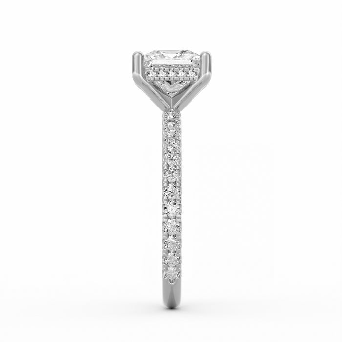 Avery | 2ct Princess Cut Pavé Band Engagement Ring