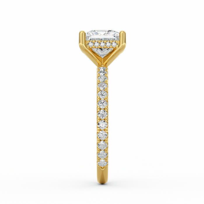 Avery | 2ct Princess Cut Pavé Band Engagement Ring