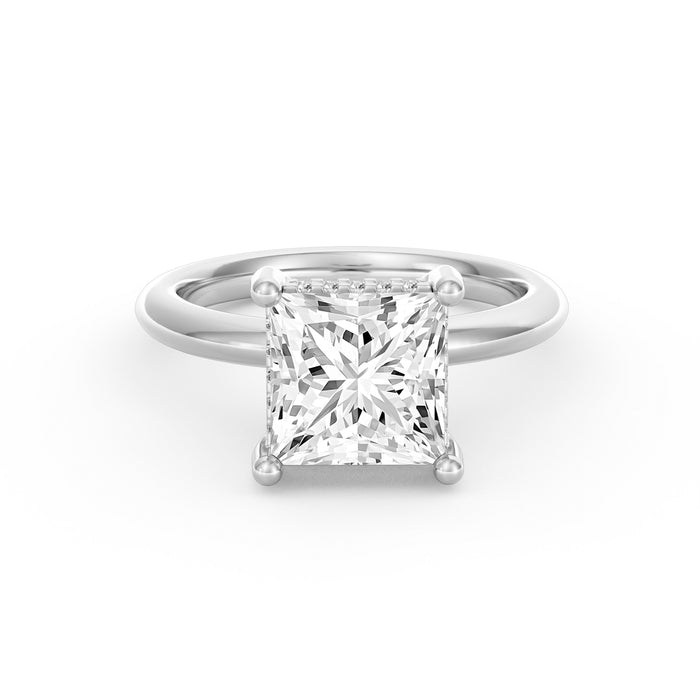 Sienna | 3ct Princess Cut Hidden Halo Engagement Ring