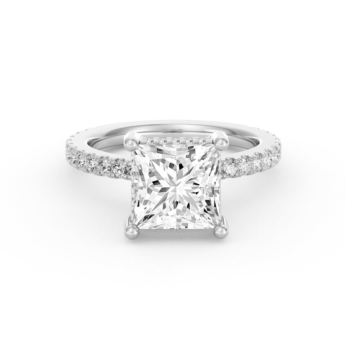 Avery | 3ct Princess Cut Pavé Band Engagement Ring