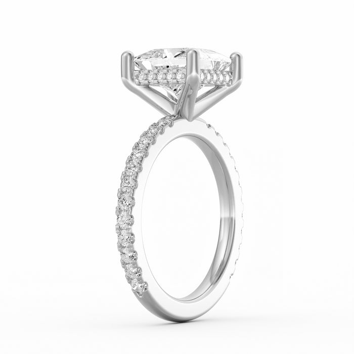 Avery | 3ct Princess Cut Pavé Band Engagement Ring
