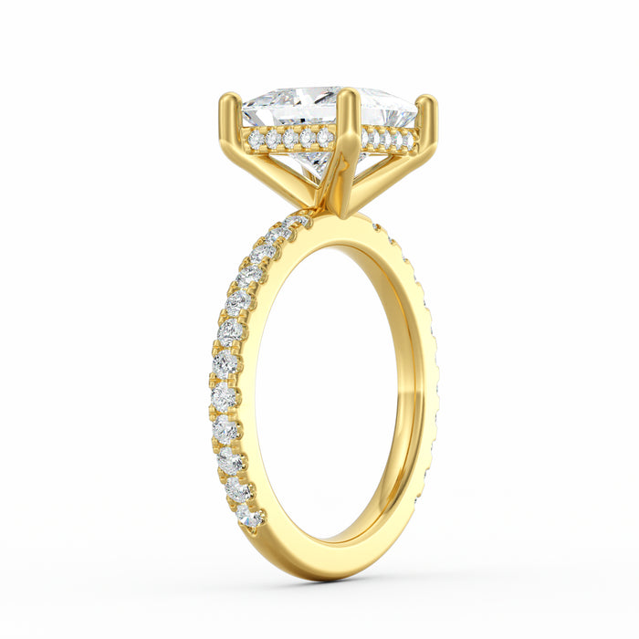 Avery | 3ct Princess Cut Pavé Band Engagement Ring