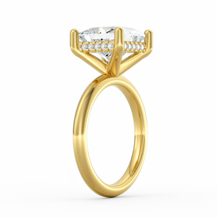 Sienna | 4ct Princess Cut Hidden Halo Engagement Ring
