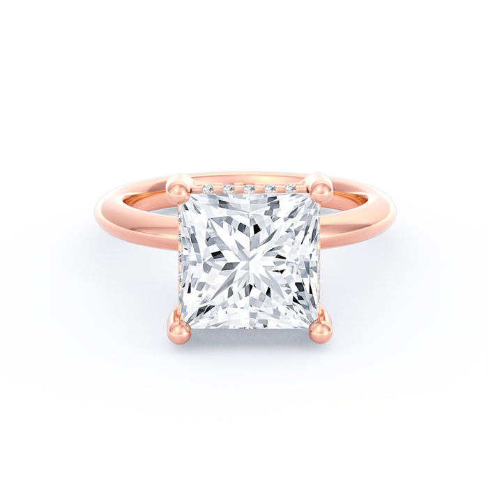 Sienna | 4ct Princess Cut Hidden Halo Engagement Ring