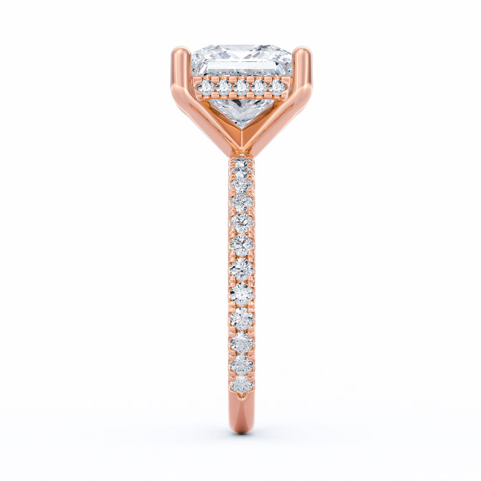 Avery | 4ct Princess Cut Pavé Band Engagement Ring