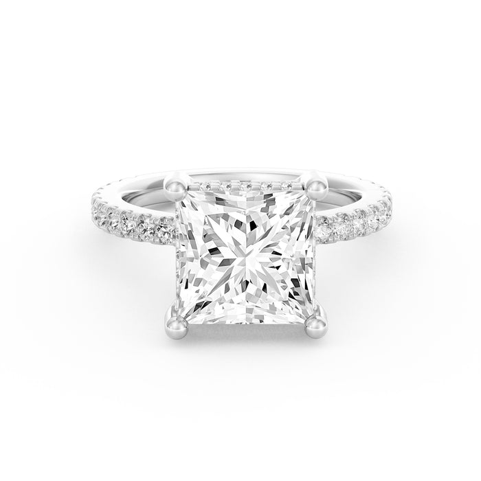 Avery | 4ct Princess Cut Pavé Band Engagement Ring