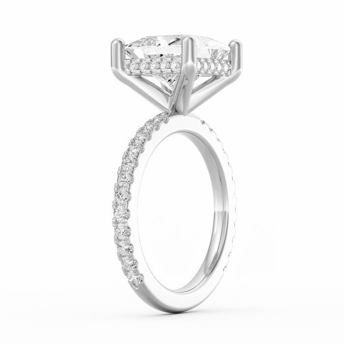 Avery | 4ct Princess Cut Pavé Band Engagement Ring