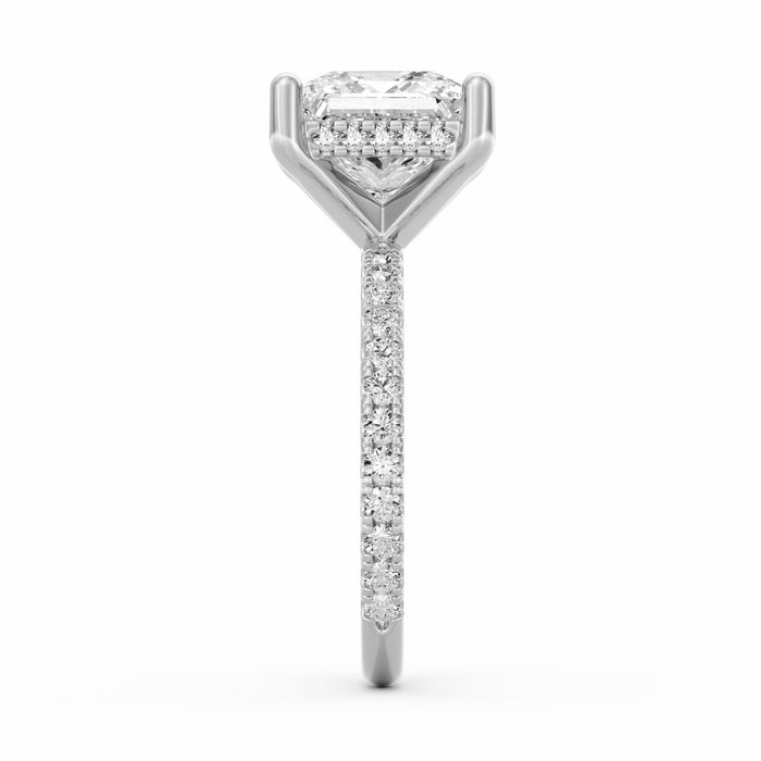 Avery | 4ct Princess Cut Pavé Band Engagement Ring