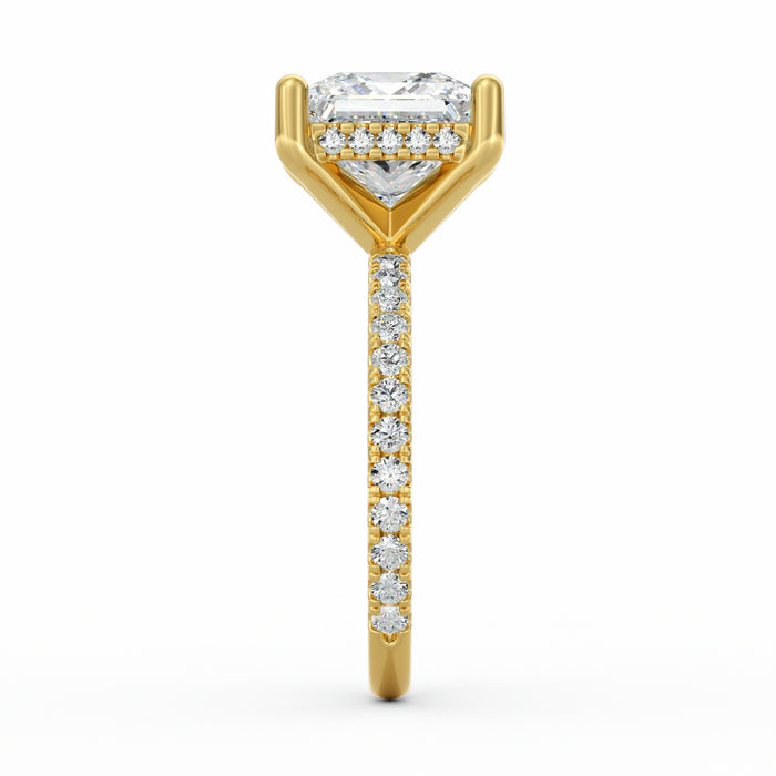 Avery | 4ct Princess Cut Pavé Band Engagement Ring