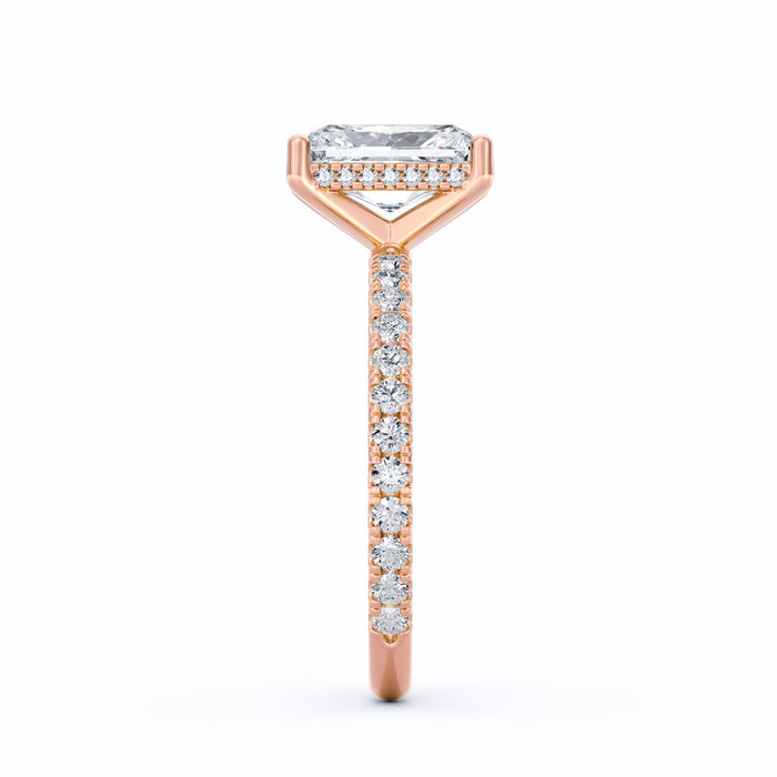 Avery | 2ct Radiant Cut Pavé Band Engagement Ring