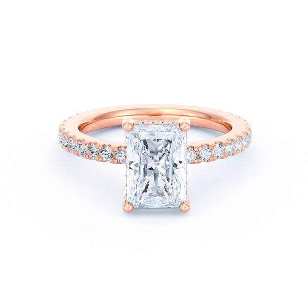 Avery | 2ct Radiant Cut Pavé Band Engagement Ring alternate