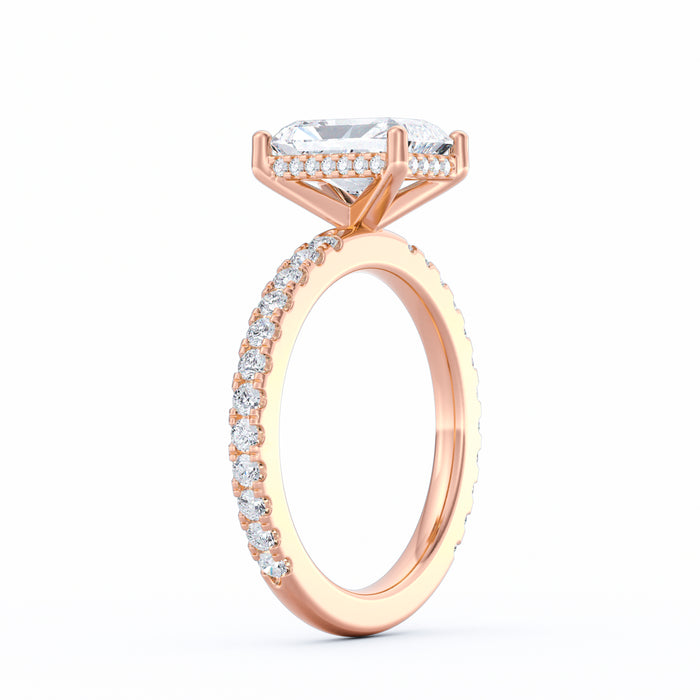 Avery | 2ct Radiant Cut Pavé Band Engagement Ring