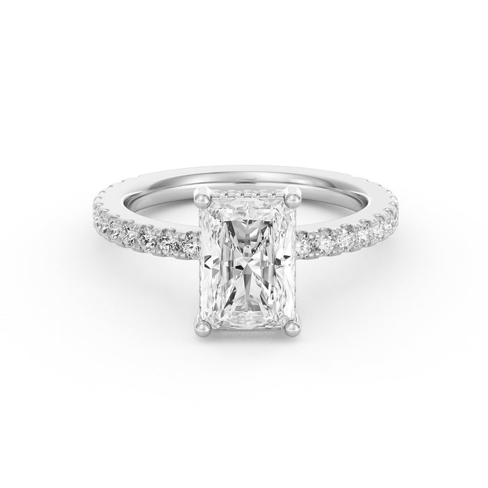 Avery | 2ct Radiant Cut Pavé Band Engagement Ring