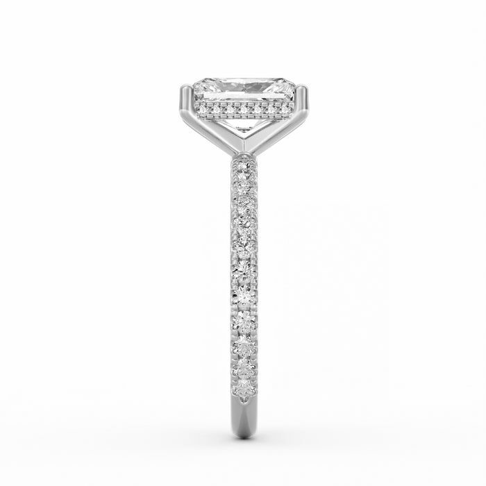 Avery | 2ct Radiant Cut Pavé Band Engagement Ring