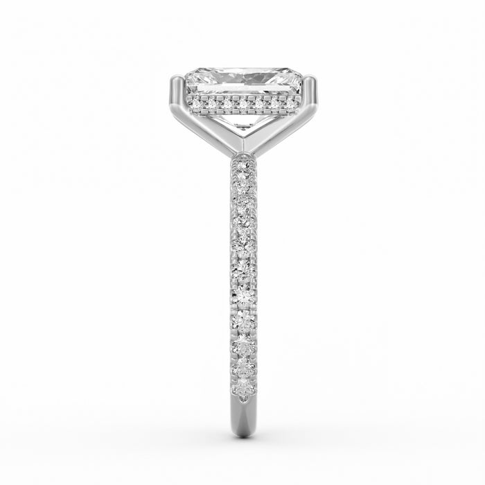 Avery | 3ct Radiant Cut Pavé Band Engagement Ring