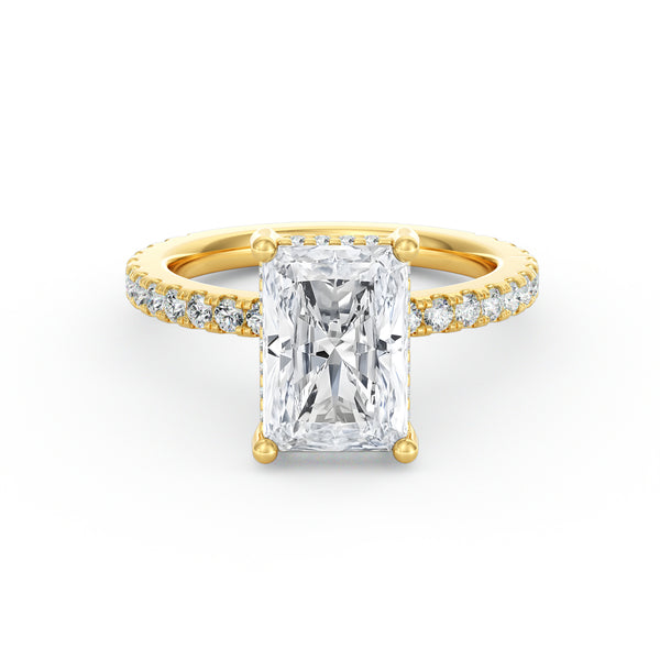Avery | 3ct Radiant Cut Pavé Band Engagement Ring