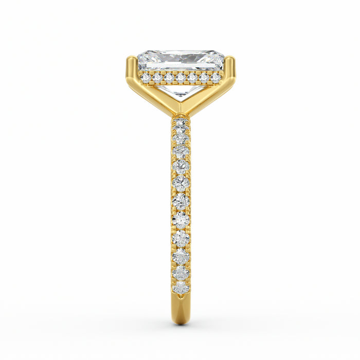 Avery | 3ct Radiant Cut Pavé Band Engagement Ring
