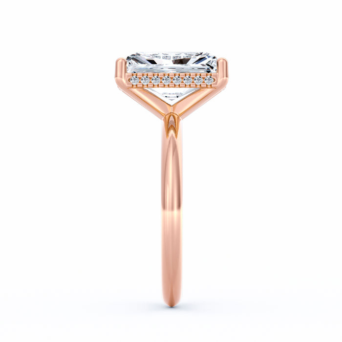 Sienna | 4ct Radiant Cut Hidden Halo Engagement Ring