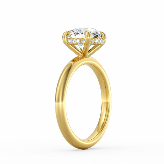 Sienna | 2ct Round Cut Hidden Halo Engagement Ring