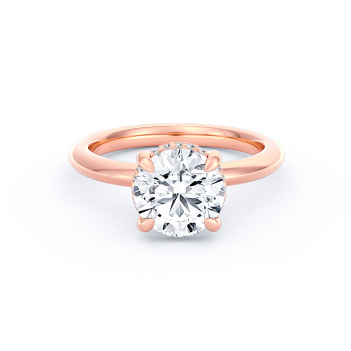 Sienna | 2ct Round Cut Hidden Halo Engagement Ring