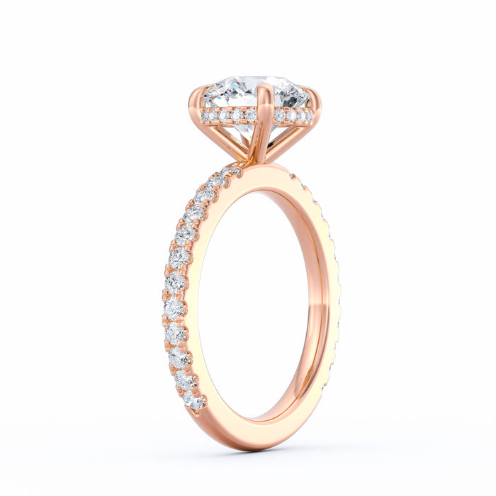Avery | 2ct Round Cut Pavé Band Engagement Ring