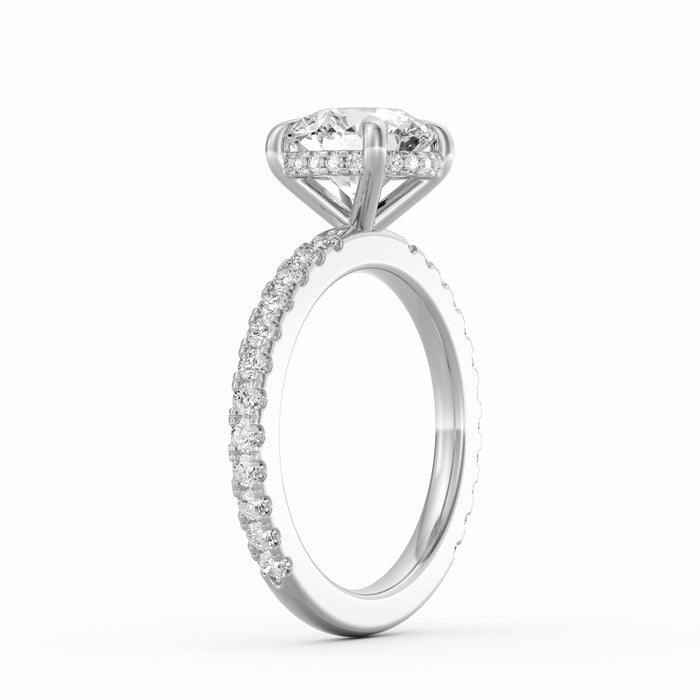Avery | 2ct Round Cut Pavé Band Engagement Ring