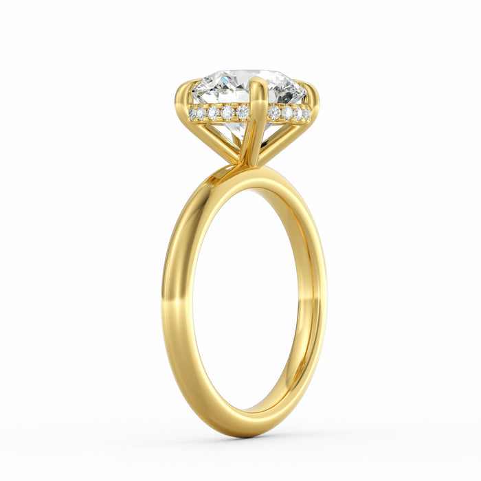 Sienna | 3ct Round Cut Hidden Halo Engagement Ring