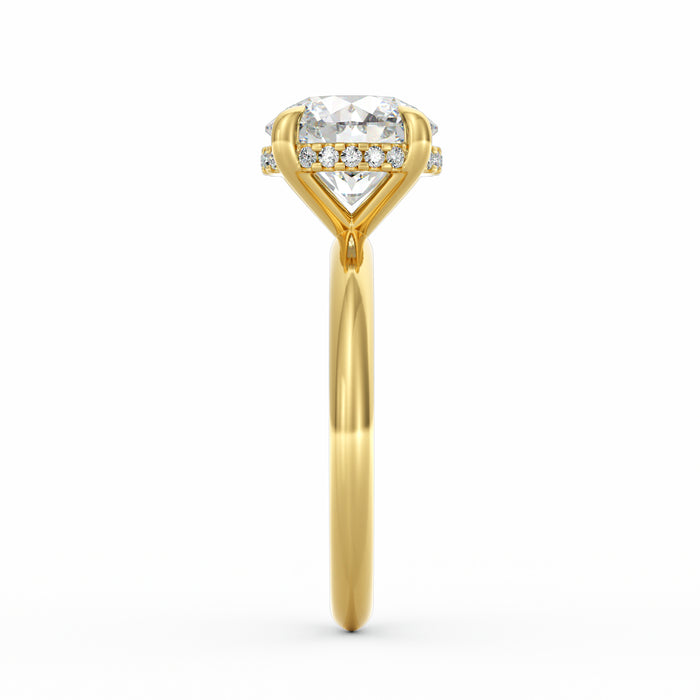 Sienna | 3ct Round Cut Hidden Halo Engagement Ring