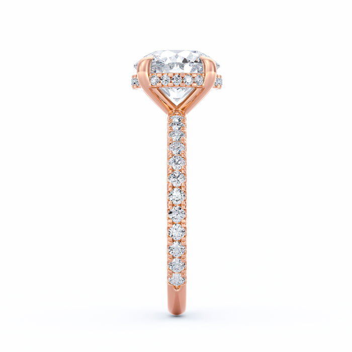 Avery | 3ct Round Cut Pavé Band Engagement Ring