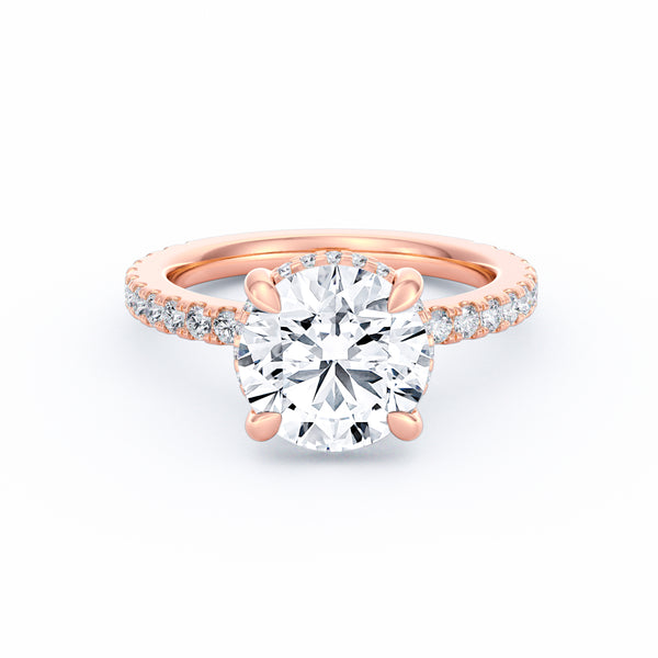 Avery | 3ct Round Cut Pavé Band Engagement Ring alternate